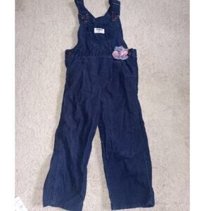 Toddler Oshkosh Corduroy Overalls Navy Flower 2T